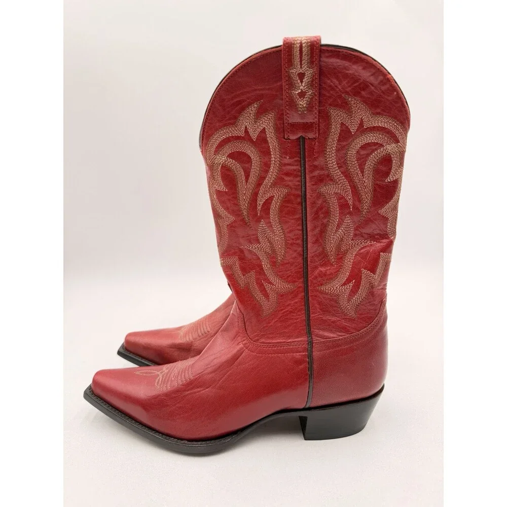 Shyanne Women's Lucille Red Leather Western Boot Snip Toe Size 10M - Picture 3 of 7